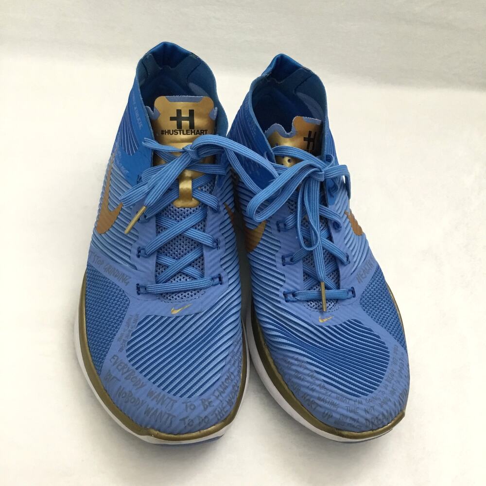 Nike Free Train Instinct Kevin Hart Hustle Blue Gold Trainer Shoes Sz 7 - Picture 3 of 8